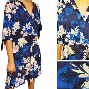 Jessica Howard Blue/Pink Spring Flower Pastel Stylish Medium Sleeve Dress SZ 10